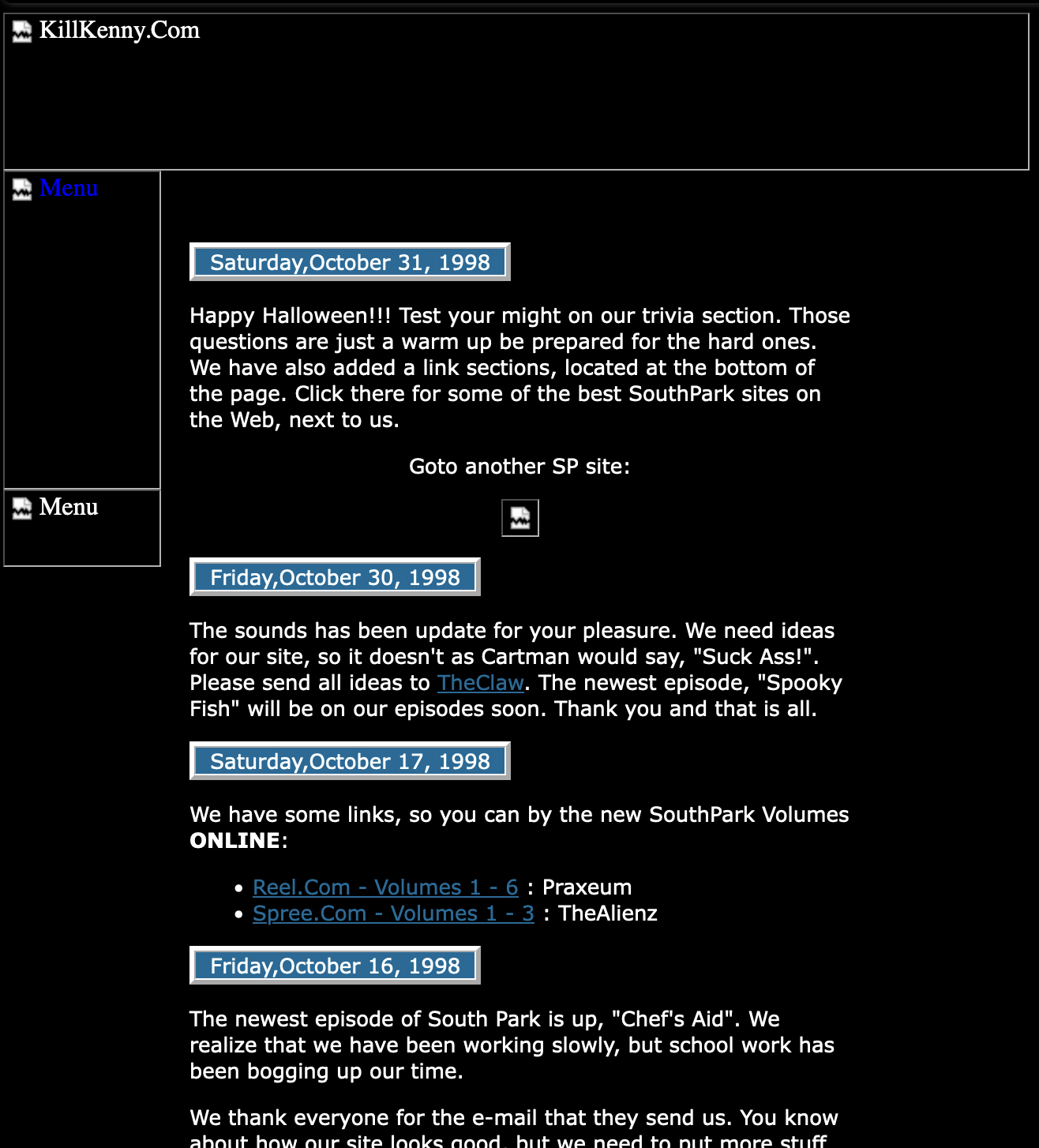 Wayback Machine of killkenny.com